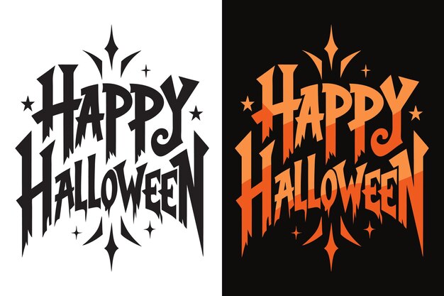 Vector happy halloween typography tshirt design