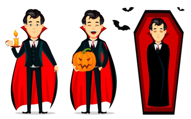 Vector happy halloween. vampire cartoon character