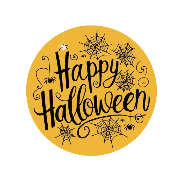 Vector happy halloween vector design lettering style