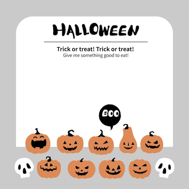 Happy Halloween vector Illustration of various pumpkin combinations