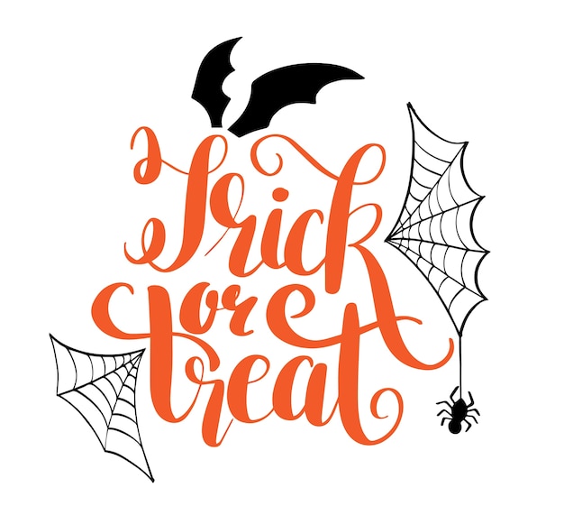 Happy Halloween vector lettering Holiday calligraphy.