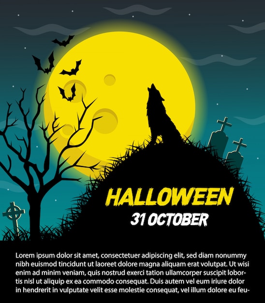 Happy halloween vector poster