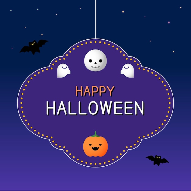 Happy Halloween with purple background electronic display design