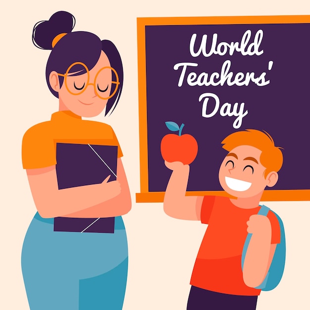 Happy hand drawn teacher's day illustration