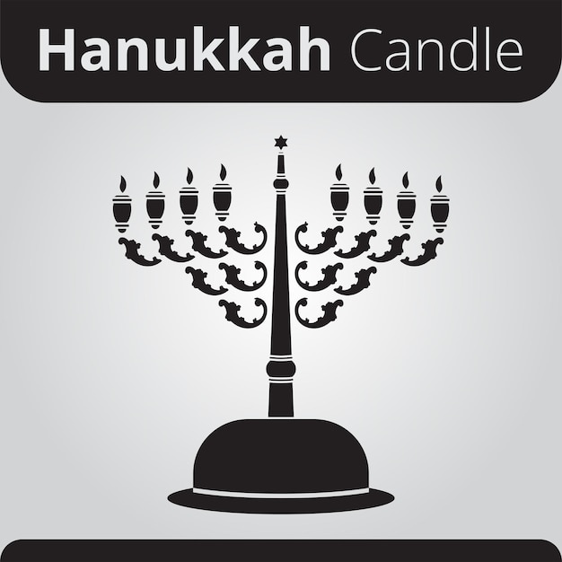 happy hanukkah candle black and white icon vector festival of lights