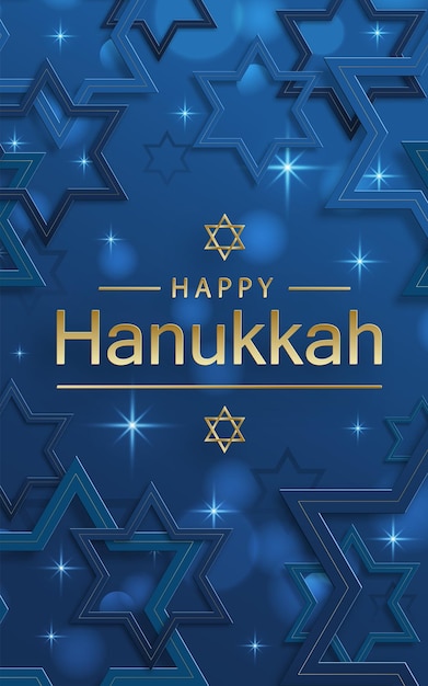 Happy Hanukkah card with nice and creative symbols on color background for Hanukkah Jewish holiday