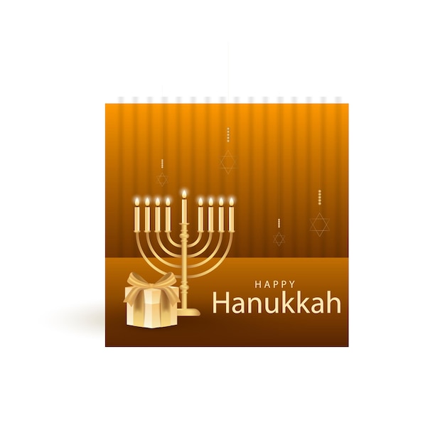 Vector happy hanukkah colorful card with menorah vector