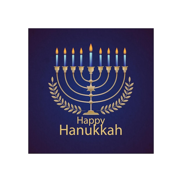 Vector happy hanukkah colorful card with menorah vector