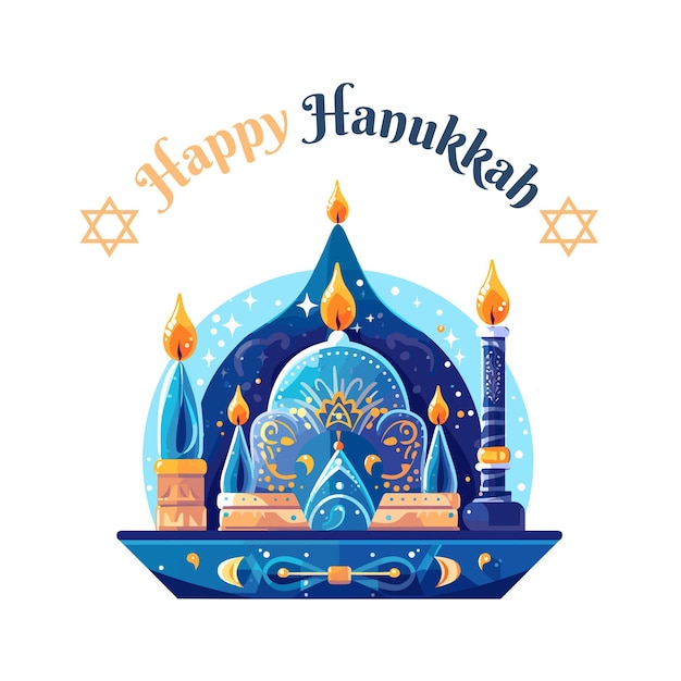 Happy Hanukkah day vector poster ilustration