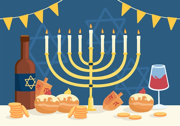 Happy hanukkah festival vector concept