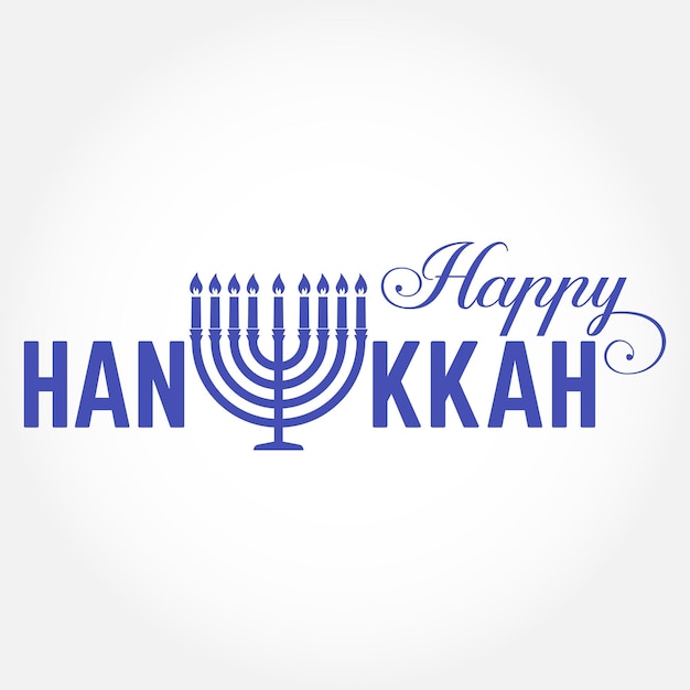 Happy Hanukkah greeting card Typography design