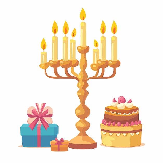 Happy Hanukkah Poster with Traditional Jewish Holiday Elements