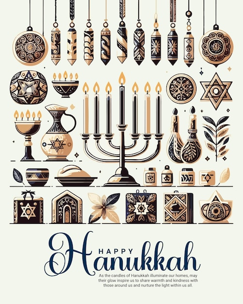 Happy Hanukkah social media post banner tempalte