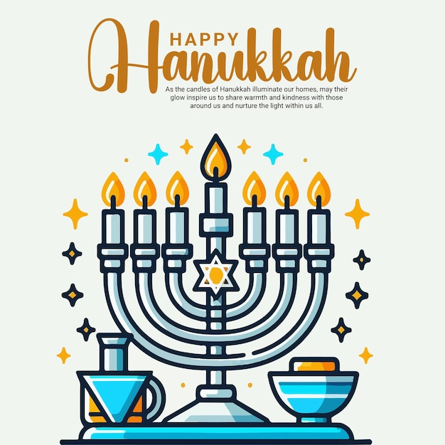 Happy Hanukkah social media post banner tempalte