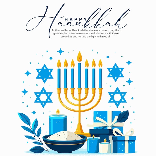 Happy Hanukkah social media post banner tempalte