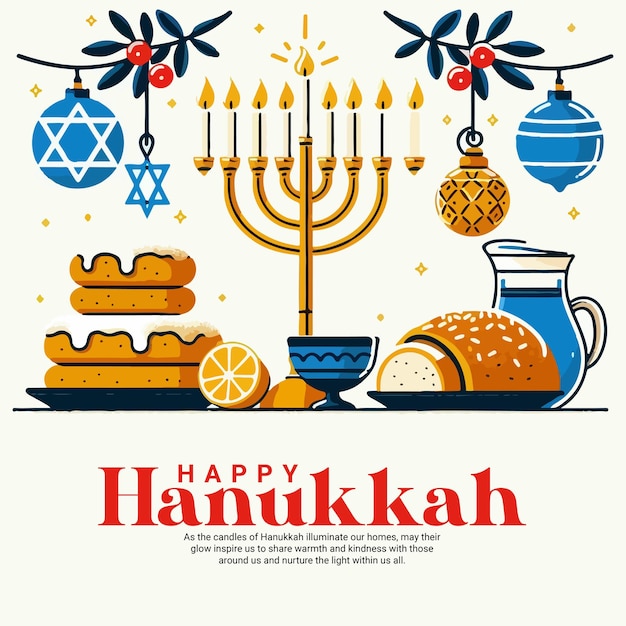 Happy Hanukkah social media post banner tempalte