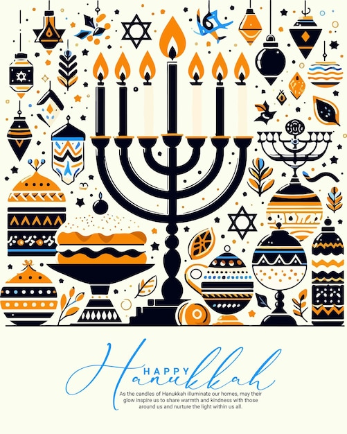 Happy Hanukkah social media post banner tempalte