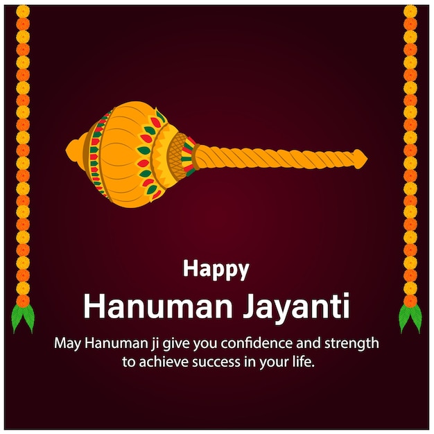 Happy Hanuman Jayanti Indian Hindu Festival Celebration Vector Design