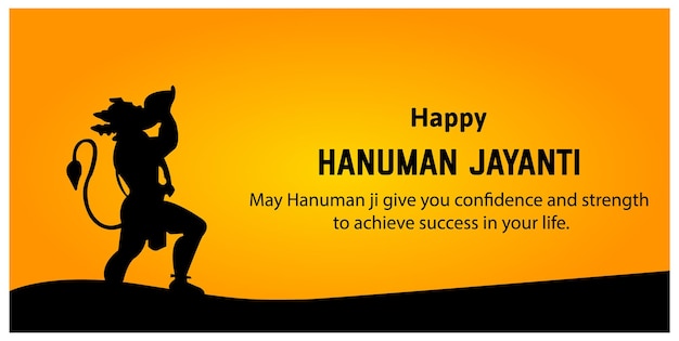 Happy Hanuman Jayanti Indian Hindu Festival Celebration Vector Design