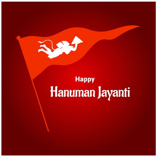 Happy Hanuman Jayanti Indian Hindu Festival Celebration Vector Design