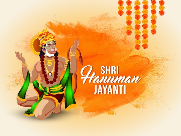 Happy hanuman jayanti vector illustration