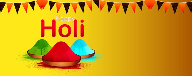 Happy holi celebration wishing greeting card