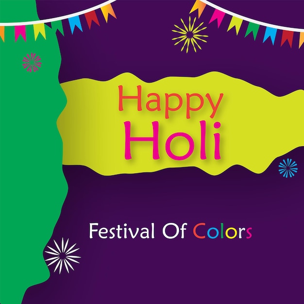 Happy Holi celebration with Creative Flyer Banner or Pamphlet design for Indian Festival of Colours