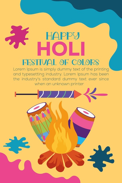 Vector happy holi colorful banner template indian hinduism festival celebration social media poster design