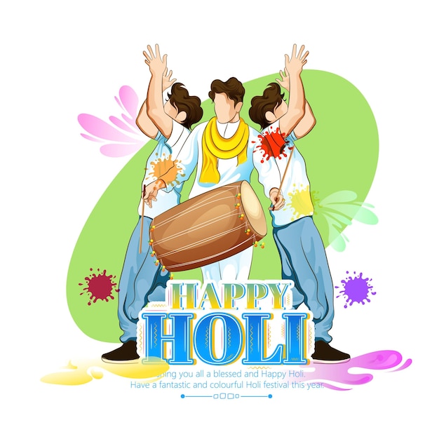 Happy Holi Festival Of Colors Illustration Of Colorful Gulal For Holi,