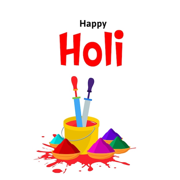 Happy Holi Festival Of Colors Indian Festival Celebration Vector Illustrations