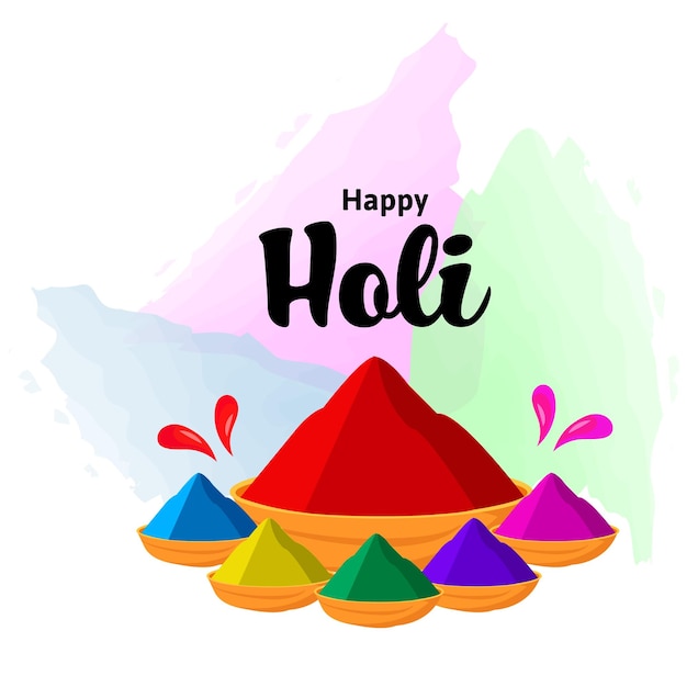 Happy Holi Festival Of Colors Indian Festival Celebration Vector Illustrations