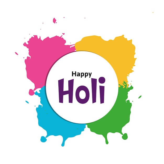 Happy Holi Festival Of Colors Indian Festival Celebration Vector Illustrations