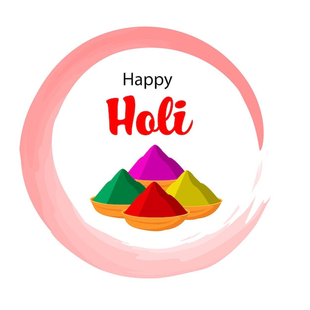 Happy Holi Festival Of Colors Indian Festival Celebration Vector Illustrations