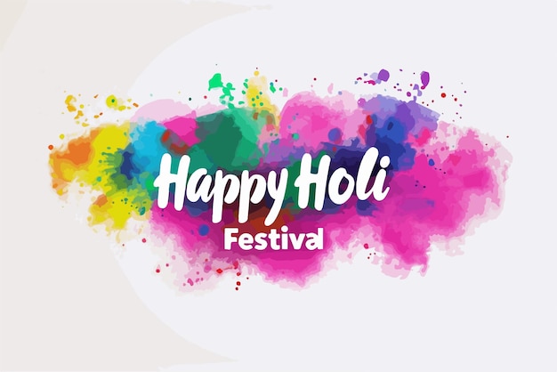 happy holi festival of colors with color background design vector holi banner design with texts