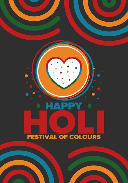 Vector happy holi festival of colours phagwah hindu spring festival celebrated in india and nepal art