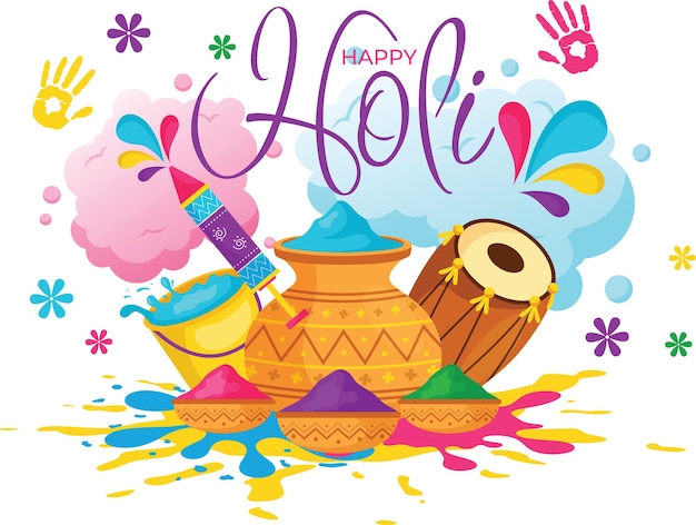 Vector happy holi festival illustration