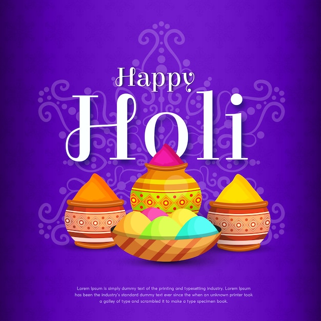 Happy Holi Festival Social Media Post Design Background