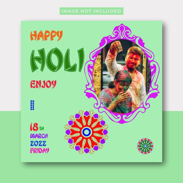 Vector happy holi festival social media posts