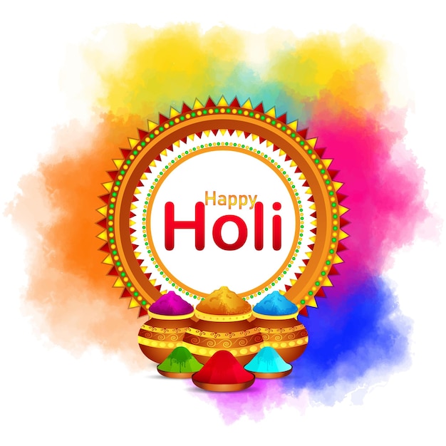 Happy holi festival with colorful powder