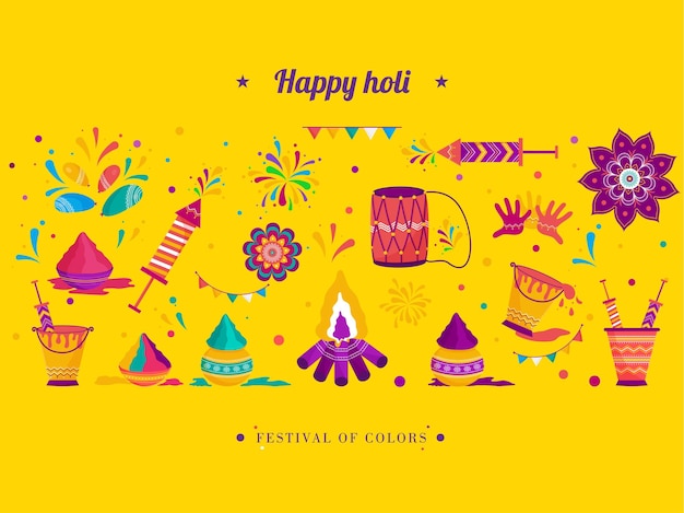 Happy holi greeting card