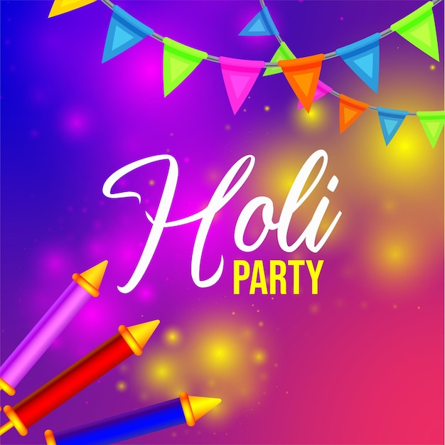 Happy Holi Greetings Purple Blue Red Colourful Indian Hinduism Festival Social Media Background