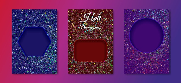 Happy Holi Indian Festival Banner, Colorful gulaal, powder color, party set luxury card