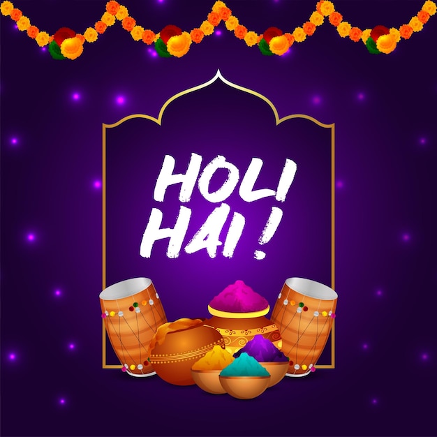 Happy holi indian festival with vector illustration