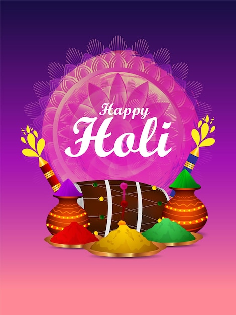 Happy holi poster or banner