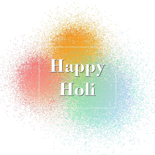 Vector happy holi text on colorsplash background.