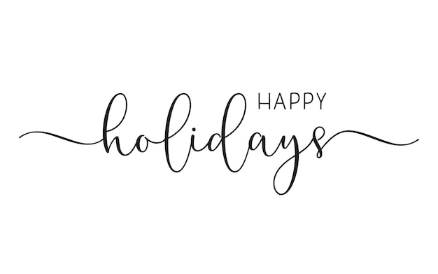 Happy Holidays elegant lettering