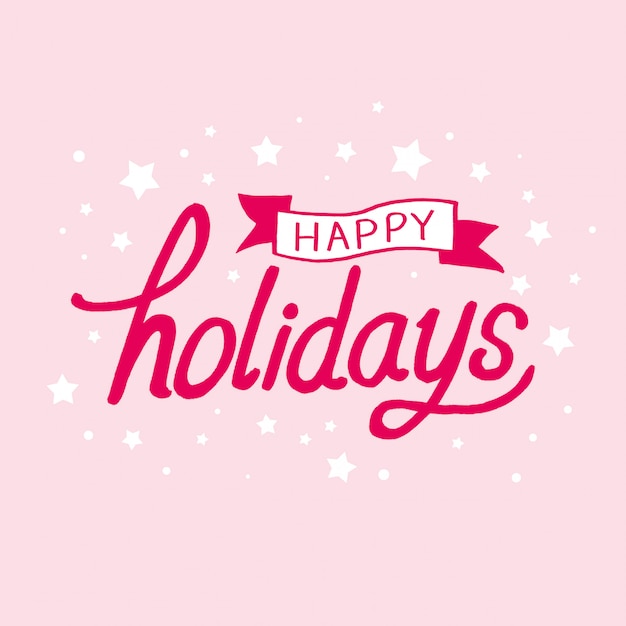 Happy Holidays text and lettering