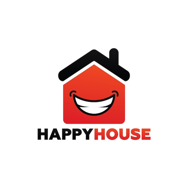 Happy House Logo Template Design