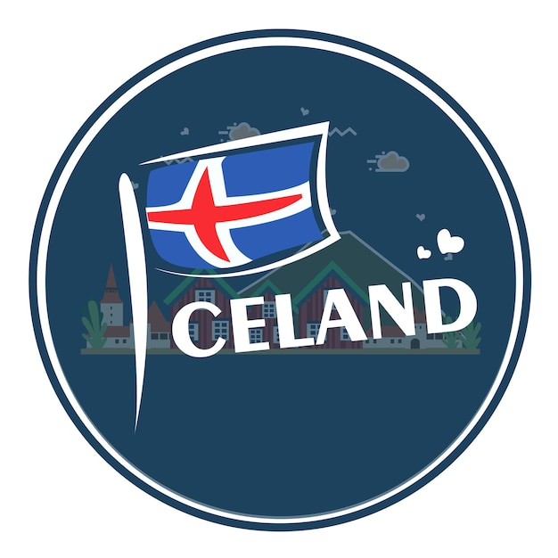 Happy Iceland Independence Day Celebration Flag Vector Template Design Illustration