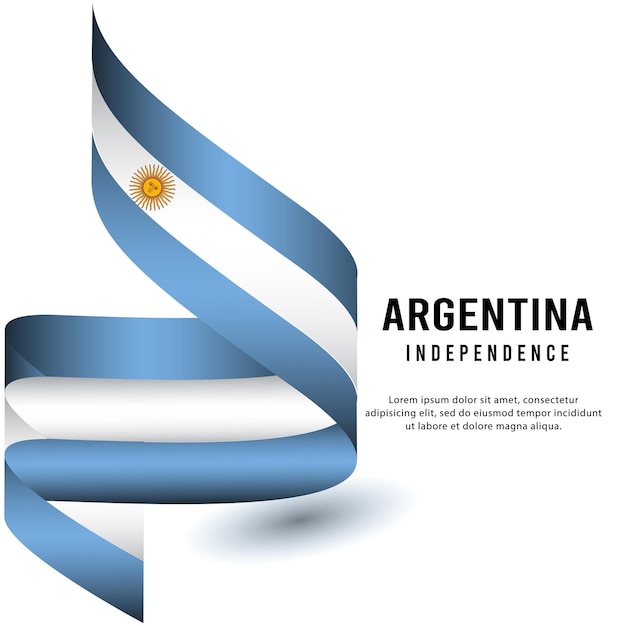 Happy Independence day of Argentina background with typography lettering and flag. vector illustration.